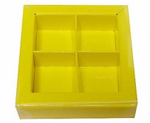 Windowbox 66x66x19mm 4 division jaune laque 
